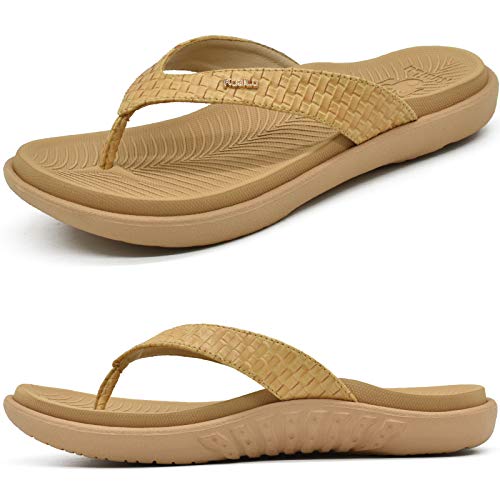 KuaiLu Beis Chanclas Mujer Verano Playa Sandalias de piscina Apoyo de Arco Ortopedicas Chanclas Zapatos Cómodos para Caminar Antideslizante Talla 39EU