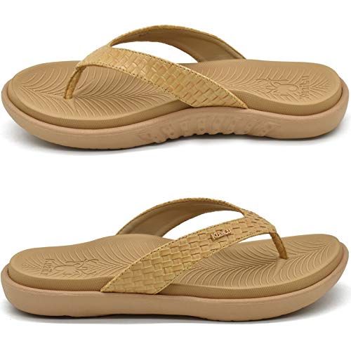 KuaiLu Beis Chanclas Mujer Verano Playa Sandalias de piscina Apoyo de Arco Ortopedicas Chanclas Zapatos Cómodos para Caminar Antideslizante Talla 39EU