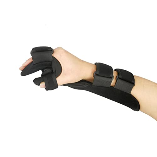 Kuashidai Soporte de mano para muñeca de 5 dedos, Férula de reposo Férula izquierda Derecha Artritis Band Brace Therapy Fasten Tape Corrective Supportive Belt for Flexion Contractures