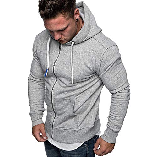 KUDICO - Sudadera con capucha para hombre, estilo informal, con bolsillo y cremallera