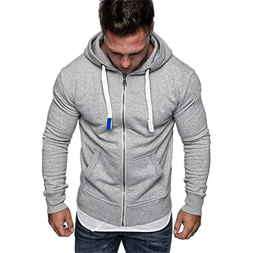 KUDICO - Sudadera con capucha para hombre, estilo informal, con bolsillo y cremallera