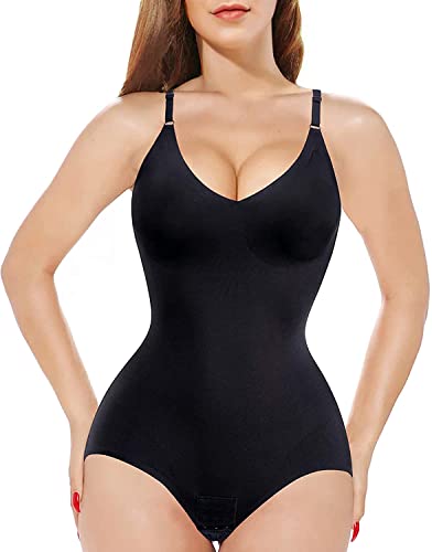 KUMAYES Bodysuit - Faja de compresión para Mujer, Negro , M