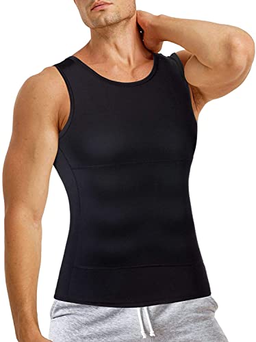 KUMAYES Camiseta Reductora Hombre Compresión Fajas Moldeadora Adelgazantes Faja Reductora Camiseta elástica para Abdomen Ropa Interior Reductora