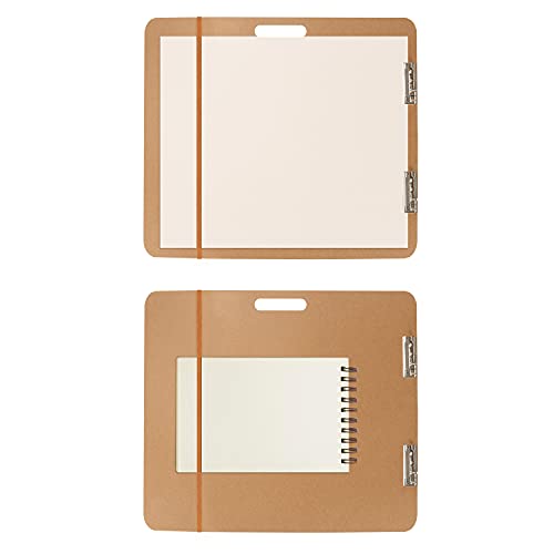 Kurtzy Tablero de Dibujo Grande para Artistas 66 x 58,3 cm - Tablero Madera Portátil con Asa y Dos Pinzas Sujeta Papeles – Pintar, Bocetos y Dibujos – Estudio, Clases de Arte y Oficinas