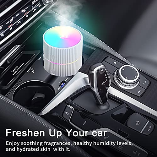 Kweey Humidificador,Mini Humidificadores Aire con Alimentación USB,Función de luz Nocturna y apagado automático,2 modos de niebla y ncionamiento silencioso,para hogar,Oficina,Coche (Blanco)