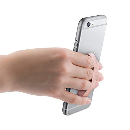 kwmobile Agarre elástico para móvil - Banda de sujeción para Dedos - Correa Trasera Compatible con iPad Samsung Galaxy S6 Sony Xperia - Rosa Oro