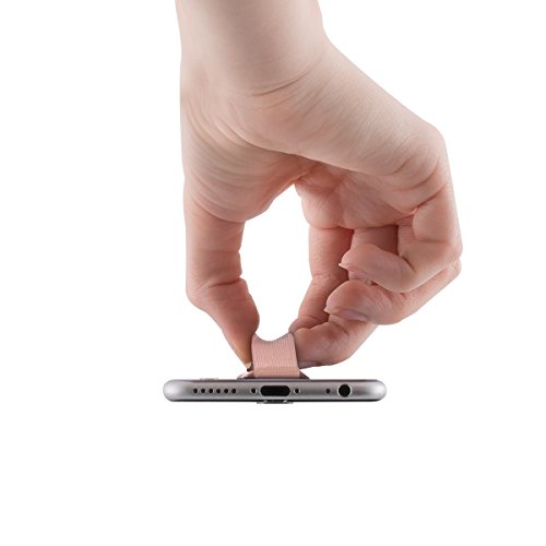 kwmobile Agarre elástico para móvil - Banda de sujeción para Dedos - Correa Trasera Compatible con iPad Samsung Galaxy S6 Sony Xperia - Rosa Oro