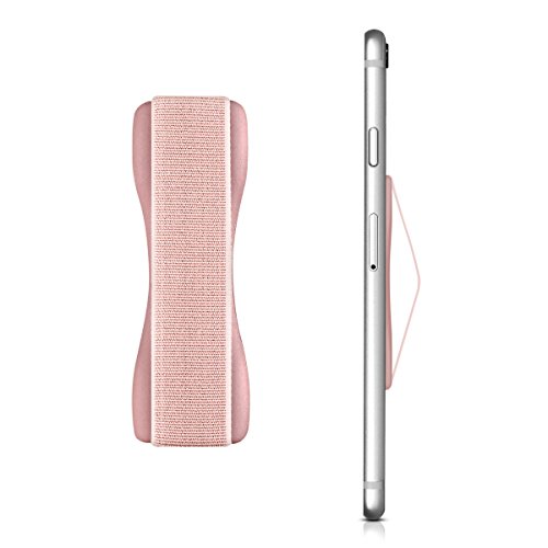 kwmobile Agarre elástico para móvil - Banda de sujeción para Dedos - Correa Trasera Compatible con iPad Samsung Galaxy S6 Sony Xperia - Rosa Oro