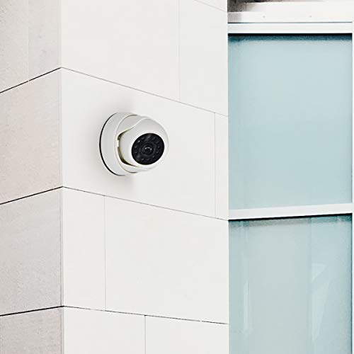 kwmobile Cámara de vigilancia Falsa - Cámara simulada de Seguridad con luz LED Parpadeante - Cámara disuasoria para Exterior e Interior - Blanca