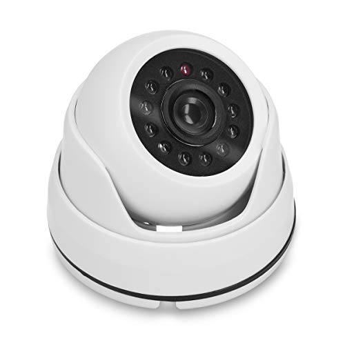 kwmobile Cámara de vigilancia Falsa - Cámara simulada de Seguridad con luz LED Parpadeante - Cámara disuasoria para Exterior e Interior - Blanca