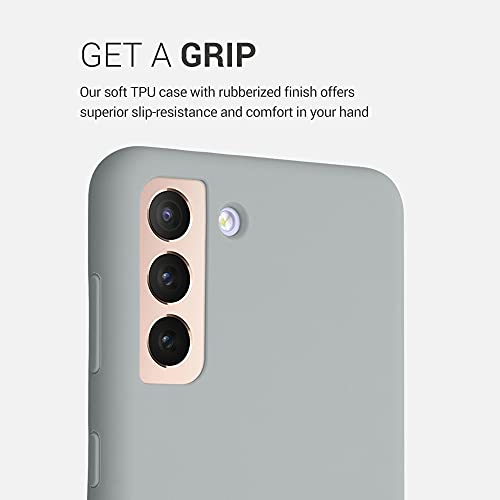 kwmobile Carcasa Compatible con Samsung Galaxy S21 Plus - Funda de Silicona para móvil - Cover Trasero en Gris Claro Mate