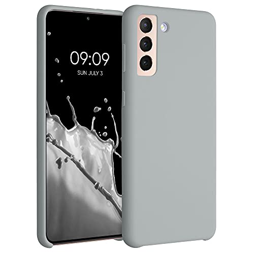 kwmobile Carcasa Compatible con Samsung Galaxy S21 Plus - Funda de Silicona para móvil - Cover Trasero en Gris Claro Mate