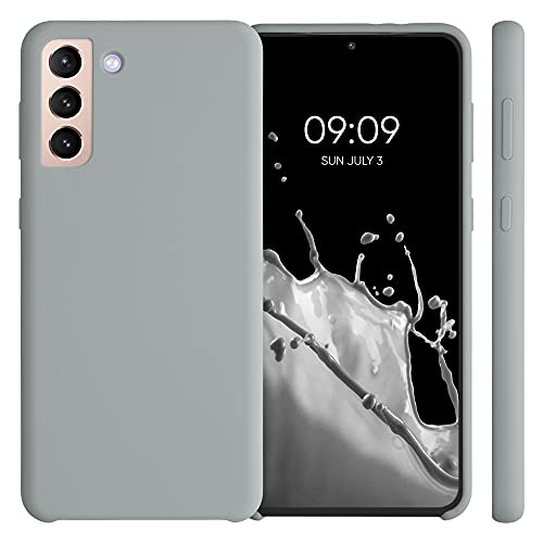 kwmobile Carcasa Compatible con Samsung Galaxy S21 Plus - Funda de Silicona para móvil - Cover Trasero en Gris Claro Mate