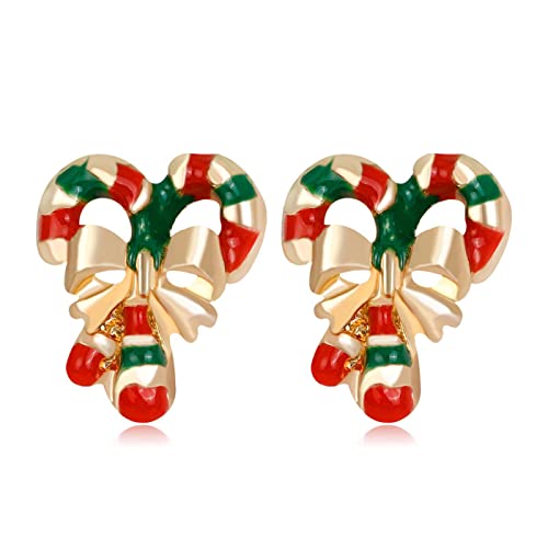 KXXK Pendientes de Navidad Pendientes de Navidad Moda Muletas Pendientes