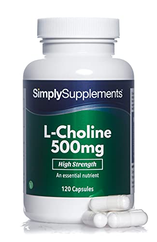 L-Colina 500mg Extra Fuerte - ¡Bote para 2 meses! - Apto para veganos - 120 Cápsulas - SimplySupplements