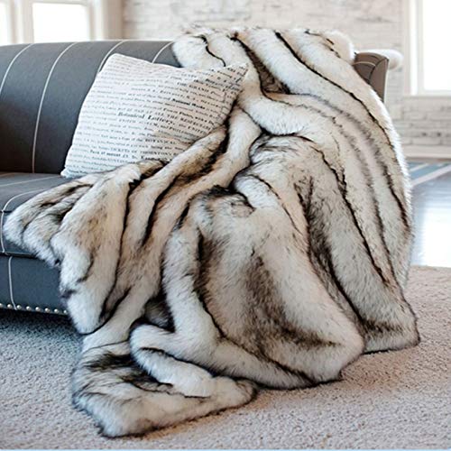 La Imitación Zorro Manta de Tiro de Piel Sintética Para Sofá Sofá Cama de Lujo Imitación Fox Manta Piel de Imitación de Manta PV Colcha Plumas Cama Pie Invierno Manta Del Tiro-60X150 cm