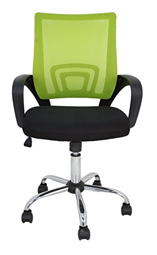 La Silla Española Ribadeo Silla de Oficina sin Reposacabezas, Poliéster y Rejilla, verde, 61x58x89 cm