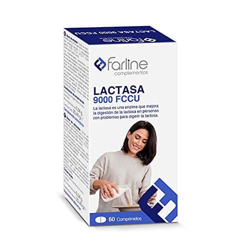LACTASA 9000 FCCU Farline | Enzima intolerantes a la lactosa | Mejora la Digestión de Lácteos | Farmacia | 60 comprimidos