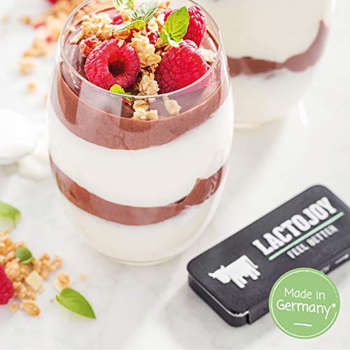LactoJoy Pastillas de Lactasa 14.500 FCC I Tratamiento de Comprimidos para Intolerancia a la Lactosa I Digestión de la Leche, Queso I Capsulas de Enzimas Digestivas I Vegano I 45 Caps