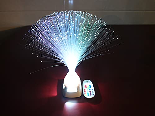 Lámpara de fibra óptica Altavoz inalámbrico con control remoto Luz de noche LED Luz de humor Cambio de color Construido en batería recargable
