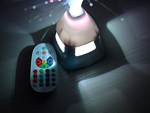 Lámpara de fibra óptica Altavoz inalámbrico con control remoto Luz de noche LED Luz de humor Cambio de color Construido en batería recargable