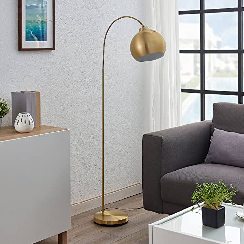 Lámpara de pie LED 'Moisia' en Dorado hecho de Metal e.o. para Salón & Comedor (1 llama, E27) de Lindby | lámpara de pie LED