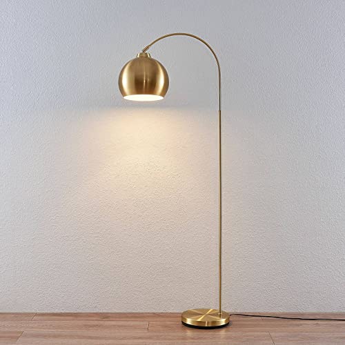 Lámpara de pie LED 'Moisia' en Dorado hecho de Metal e.o. para Salón & Comedor (1 llama, E27) de Lindby | lámpara de pie LED