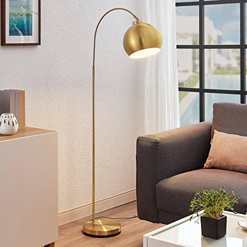Lámpara de pie LED 'Moisia' en Dorado hecho de Metal e.o. para Salón & Comedor (1 llama, E27) de Lindby | lámpara de pie LED