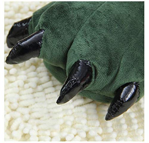 LANFIRE Zapatillas de casa de Felpa Suave Unisex Animal Disfraz de Pata de Garra (S(tamaño del niño 28-34), Verde(Green))