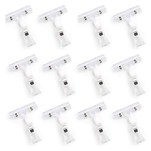 LANGING - 25 unidades, clips de plástico giratorias para carteles, soporte con pinza para etiquetas de identificación, mercancía, anuncios