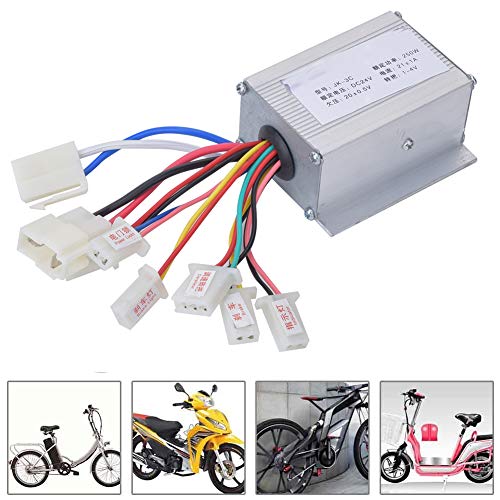 Lantuqib Controlador de Scooter Plateado de 250 W, Controlador de Cepillo de Scooter Eléctrico, para Reparación de Bicicletas Eléctricas, Accesorio de Colocación, Scooter Eléctrico