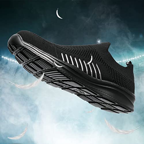 LARNMERN PLUS Zapatos de Seguridad Hombre Mujer Ligero Transpirables Zapatillas de Trabajo Cómodo Antideslizante Calzado de Seguridad con Punta de Acero (Negro Elegante,44 EU)