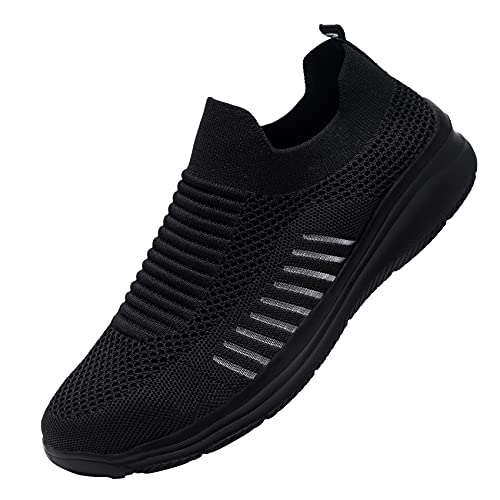 LARNMERN PLUS Zapatos de Seguridad Hombre Mujer Ligero Transpirables Zapatillas de Trabajo Cómodo Antideslizante Calzado de Seguridad con Punta de Acero (Negro Elegante,44 EU)