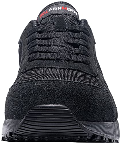 LARNMERN PRO Zapatos de Seguridad Hombre Punta de Acero Zapatos de Trabajo SRC Anti-Deslizante Ligero Transpirables Zapatillas de Seguridad Comodo Calzado de Seguridad Negro Talla 43 EU