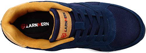 LARNMERN Zapatos de Seguridad Hombre Mujer con Puntera de Acero Zapatilla, Antideslizante ESD Comodos Calzado de Trabajo Industrial (Azul 42 EU)