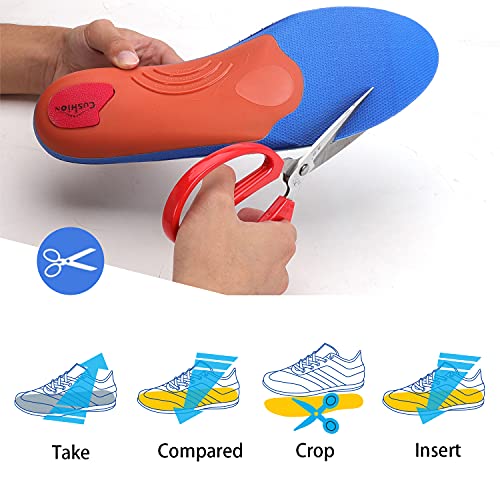 LARSARO Plantillas Ortopédicas Gel Activ,Ortopédicas de Soporte de Arco Alto Para Hombres y Mujeres, Plantilla Ortopédica Para Fascitis Plantar, Dolor de Talón, pie Plano (37-38 EU 24cm, azul)