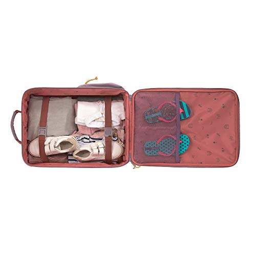 LÄSSIG Adventure Carro para niños con correas de embalaje y ruedas, 46 cm, 18 L, Dragonfly púrpura