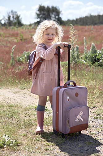 LÄSSIG Adventure Carro para niños con correas de embalaje y ruedas, 46 cm, 18 L, Dragonfly púrpura