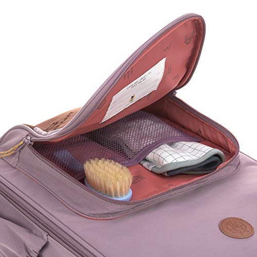 LÄSSIG Adventure Carro para niños con correas de embalaje y ruedas, 46 cm, 18 L, Dragonfly púrpura