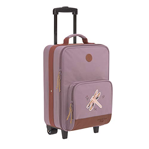 LÄSSIG Adventure Carro para niños con correas de embalaje y ruedas, 46 cm, 18 L, Dragonfly púrpura