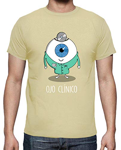 latostadora - Camiseta Ojo Clinico Black para Hombre Crema L