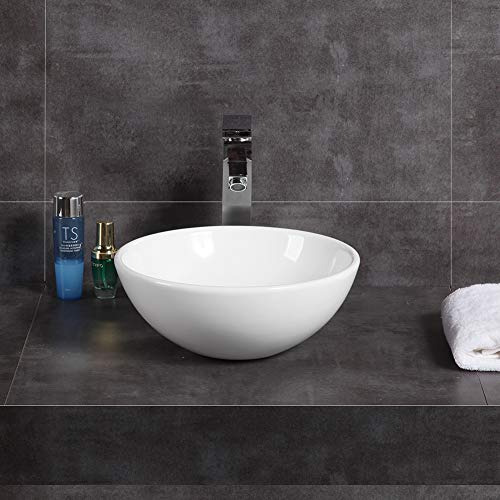 Lavabo de cerámica redondo, moderno, para baño, 320 x 320 x 130 mm