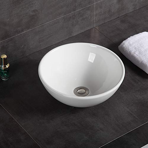 Lavabo de cerámica redondo, moderno, para baño, 320 x 320 x 130 mm