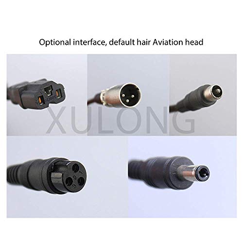 L.BAN Cargador de Scooter eléctrico, Adaptador de Corriente de 54,6 V, 2 A 3 A 4 A 5 A Opcional, protección contra sobretensión, Apagado automático, Enchufe de aviación predeterminado, Enchufe per