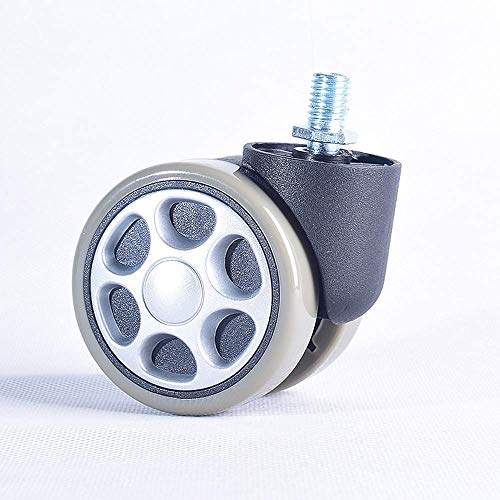 LBBZJM Castor Ruedas en Movimiento de Repuesto de 60 mm Silla de Oficina Caster Ruedas giratorias Ruedas giratorias Muebles de ricino Rueda Ruedas M10 Ruedas 5 × Tranquilo for Pisos Duros