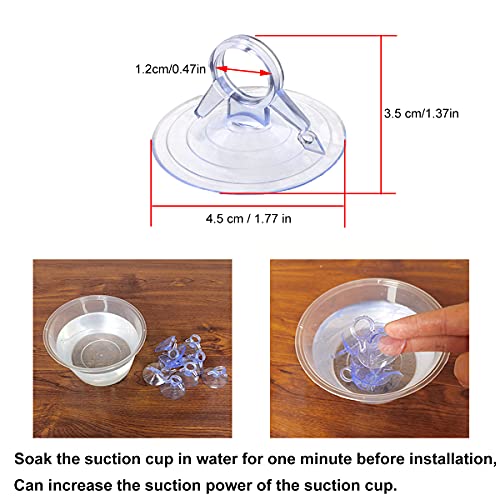 LCOUACEO 60 Piezas Ventosas de Plástico Ventosas 45mm Ventosas sin Gancho Ventosas Extra Fuertes para Baño Cocina Hogar Oficina Acuario Vidrio Ventanas de Coche Visera para Coche Transparenten Negro
