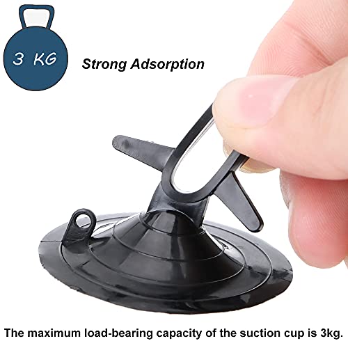 LCOUACEO 60 Piezas Ventosas de Plástico Ventosas 45mm Ventosas sin Gancho Ventosas Extra Fuertes para Baño Cocina Hogar Oficina Acuario Vidrio Ventanas de Coche Visera para Coche Transparenten Negro