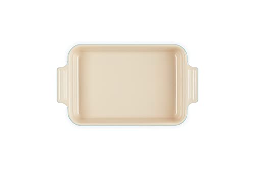 Le Creuset Bandeja rectangular, 17 x 26 cm, Para 4 porciones, Cerámica de gres, Azul Caribe