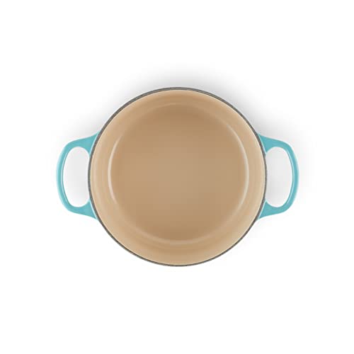 Le Creuset Cocotte Evolution de hierro fundido con tapa, Ø 24 cm, Redonda, Todas las fuentes de calor incl. inducción, 4.2 l, Azul Caribe