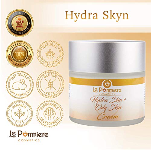 Le Pommiere crema hidratante facial 50ml piel grasa, mixta y acnéica. Controla el exceso de grasa en rostro Adolescentes, jóvenes y adultos. Hombre y mujer